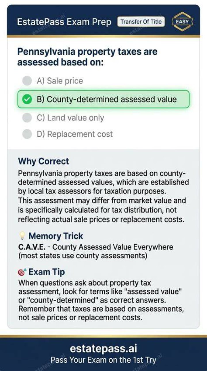How are property values assessed in Pennsylvania?