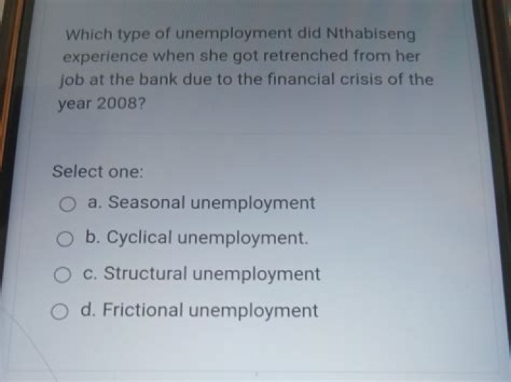 What type of unemployment happened in 2008?